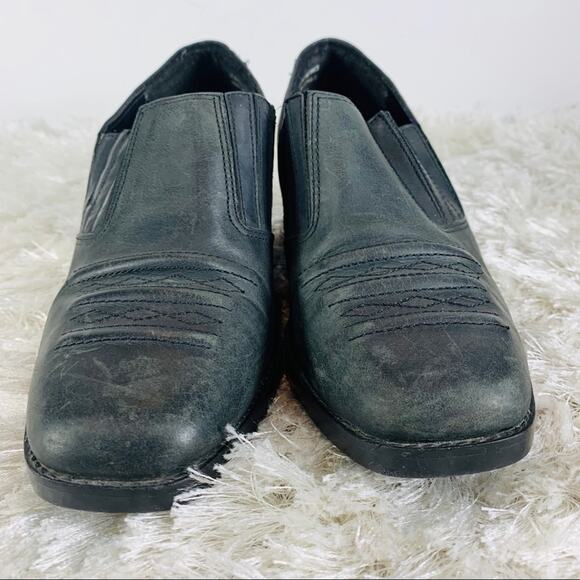 Vintage Black Western Booties Leather Sz 8 M - Picture 9 of 9